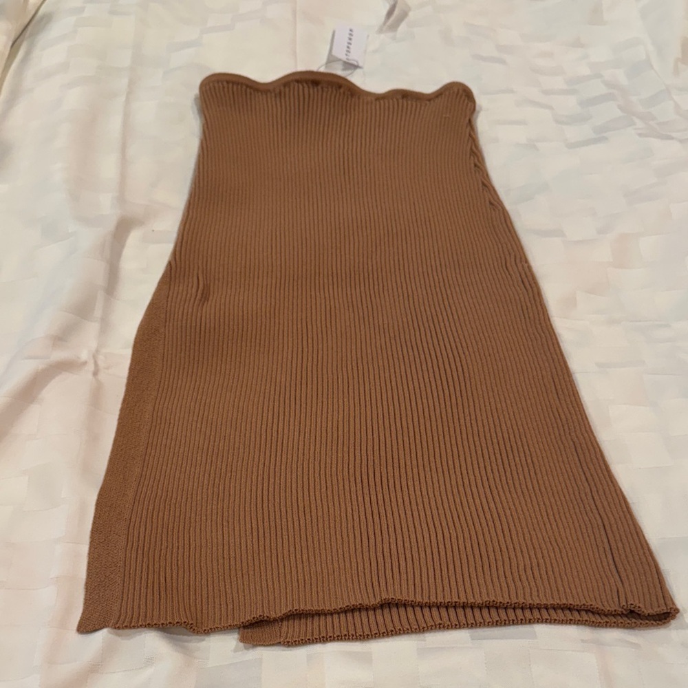 Topshop Tan Ribbed Mini Skirt - Picture 4 of 4
